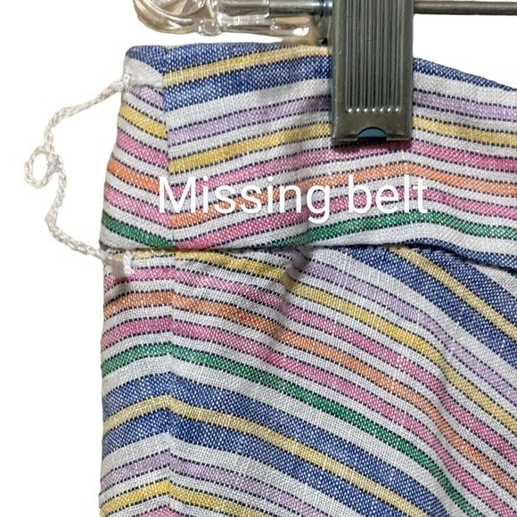 Talbots linen blend multicolor striped flowy breezy summer midi skirt 14P - Picture 5 of 6
